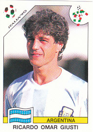 Ricardo Omar Giusti WC 1990 Argentina samolepka Panini World Cup Story #218